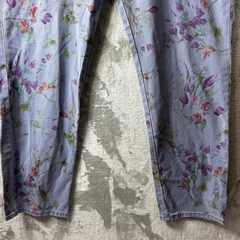 Hudson Women's Purple Floral Carpenter Ankle Jeans Size 29 Cropped Flower Denim - Picture 3 of 13